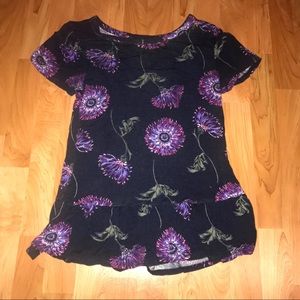 3 for $15//Navy Blue Top with Flowers